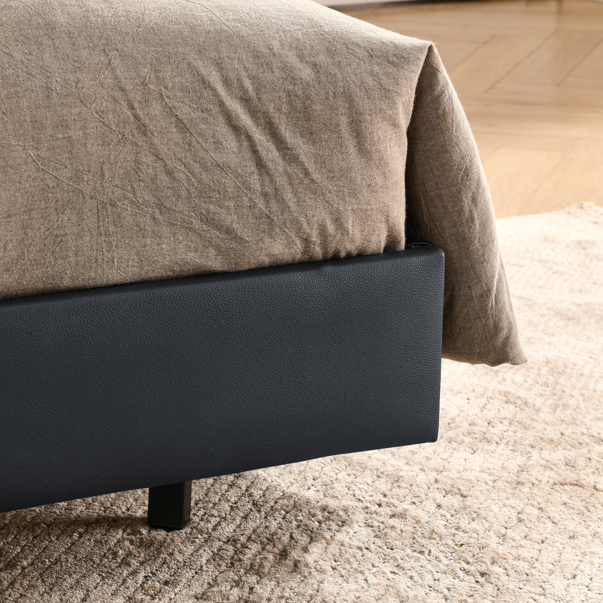 Queen Floating Bed Frame with LED Lights and Wall Mounted Headboard Modern Low Profile Led Platform Bed Frame Queen Size Faux Leather Upholstered Platform Bed Frame,No Box Spring Needed,Black Queen Floating Bed Frame with LED Lights and Wall Mounted Headboard Modern Low Profile Led Platform Bed Frame Queen Size Faux Leather Upholstered Platform Bed Frame,No Box Spring Needed,Black