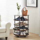 4-Tier Revolving Shoe Rack, Space-Saving Shoe Storage Organizer