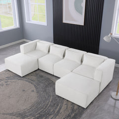 modular sofa BEIGE chenille fabric, simple and grand, the seat and back is very soft. this is also a KNOCK DOWN sofa
