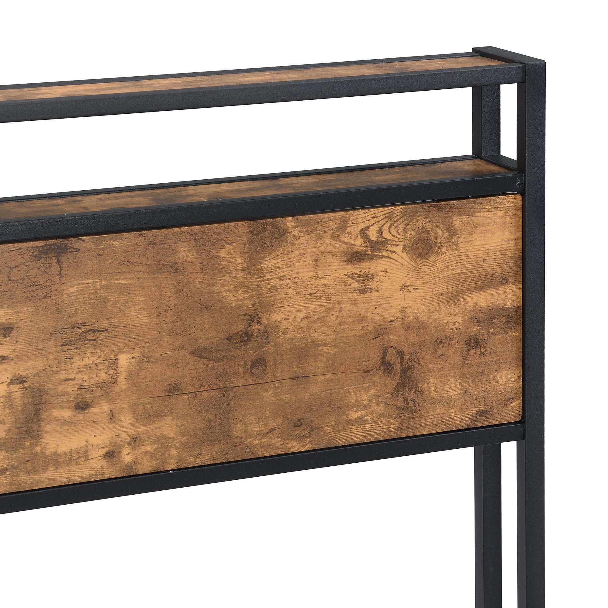 Queen Size  Metal Platform Bed Frame with Wooden Headboard and Footboard with USB LINER, No Box Spring Needed, Large Under Bed Storage, Easy Assemble Queen Size  Metal Platform Bed Frame with Wooden Headboard and Footboard with USB LINER, No Box Spring Needed, Large Under Bed Storage, Easy Assemble