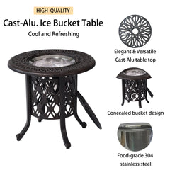 Hand Brushed Patina Bronze Aluminum Ice Bucket Set with Food Grade 304 Stainless Steel Pail