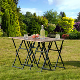 Set of 4 Folding Patio Dining Tables with Stand, No Assembly