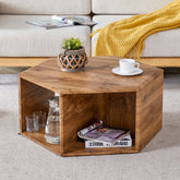 Hexagonal MDF Coffee Table with Storage – Modern & Stylish