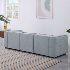 modular sofa Grayish blue chenille fabric, simple and grand, the seat and back is very soft. this is also a KNOCK DOWN sofa