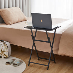 Black Folding TV Tray Table, No Assembly, Space-Saving