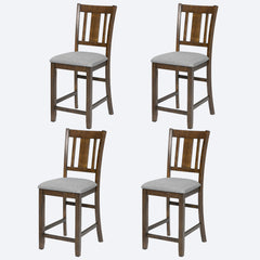 Dining Room Furniture Counter Height Chairs Set for 4, Kitchen Chair with Padded Seat, Walnut