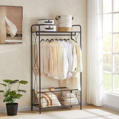 Freestanding Garment Rack, Open Wardrobe with Hanging Rail