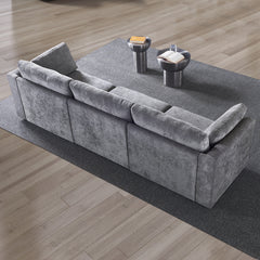 modular sofa grey chenille fabric, simple and grand, the seat and back is very soft. this is also a KNOCK DOWN sofa