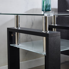Clear Glass Top Side Table (24"x24"x24") – Modern End Table for Home Decor