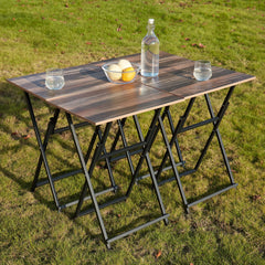 Set of 4 Folding Patio Dining Tables with Stand, No Assembly