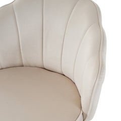 Off-White Velvet Shell Bar Chair with Gold Legs (Set of 2) – Perfect for Coffee Shop & Bar