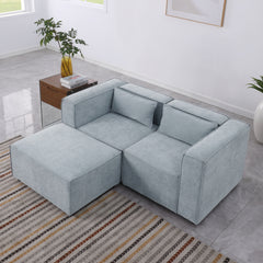 modular sofa Grayish blue chenille fabric, simple and grand, the seat and back is very soft. this is also a KNOCK DOWN sofa
