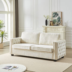 Convertible Sleeper Sofa with Memory Foam Mattress, 3-Seater Full Size Bed Couch for Living Rooms, Designed with Chenille Fabric