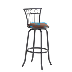 3-Piece Bar Table Set, Industrial Bar Chairs with Metal Back
