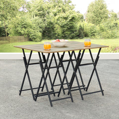 Set of 4 Folding Patio Dining Tables with Stand, No Assembly