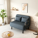 39″ Convertible Chair Bed, Tri-Fold Sofa Bed with Adjustable Backrest & Pillow, Leisure Chaise Lounge Couch with Sturdy Iron Frame for Home & Office, Comfortable Sleeper Chair