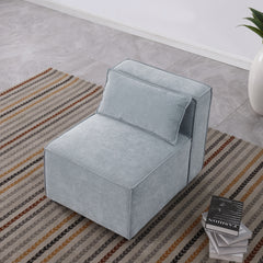 modular sofa Grayish blue chenille fabric, simple and grand, the seat and back is very soft. this is also a KNOCK DOWN sofa