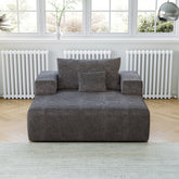 55-inch Chenille Sponge Sofa Lounge Chair,No Assembly Required,Fluffy Modern Sleeper Chair for Indoor Living Room Bedroom