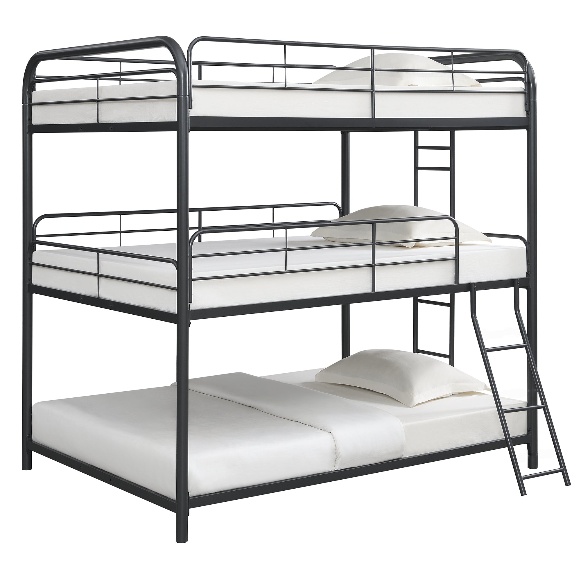Furniture   Triple Bunk Bed, FULL/FULL/FULL, black Furniture   Triple Bunk Bed, FULL/FULL/FULL, black