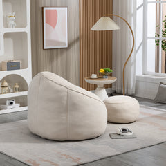 Bedding Bean Bag Sofa Chair High Pressure Foam Bean Bag Chair Adult Material with Padded Foam Padding Compressed Bean Bag With Footrest
