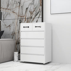 Modern White Cabinet with 6-Drawers for Storage - Minimalistic Design for All Your Home