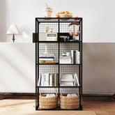 8-Cube Metal Storage Organizer, Modular Bookshelf, Black