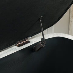 Ottoman bench with storage and seat cushion, made of looped gauze material, suitable for bedrooms, living rooms, and entrance passages-BEIGE(42.5"*20.5"*18.5")