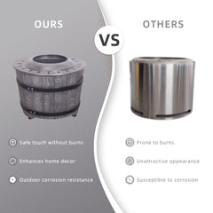 Smokeless Firepit for Wood Pellet or Twig Fuel, Wood Look