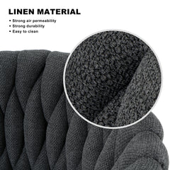 Dark Grey Linen Dining Chair with Gold-Plated Metal Legs (Set of 2) – Modern & Elegant