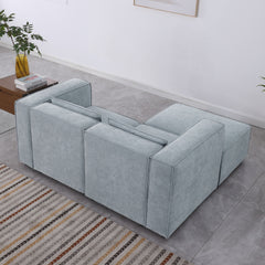 modular sofa Grayish blue chenille fabric, simple and grand, the seat and back is very soft. this is also a KNOCK DOWN sofa