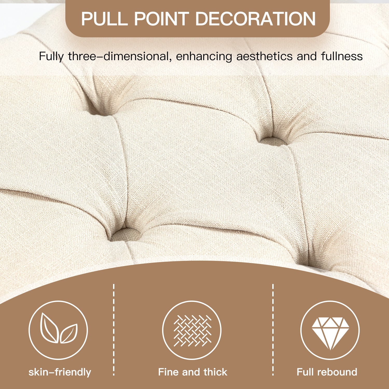 35 Inch Storage Ottoman, Button-Tufted Ottoman Linen Storage Bench, Ottoman with Storage 35 Inch Storage Ottoman, Button-Tufted Ottoman Linen Storage Bench, Ottoman with Storage