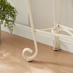 Modern Glass & Metal Console Table for Entryway with Storage