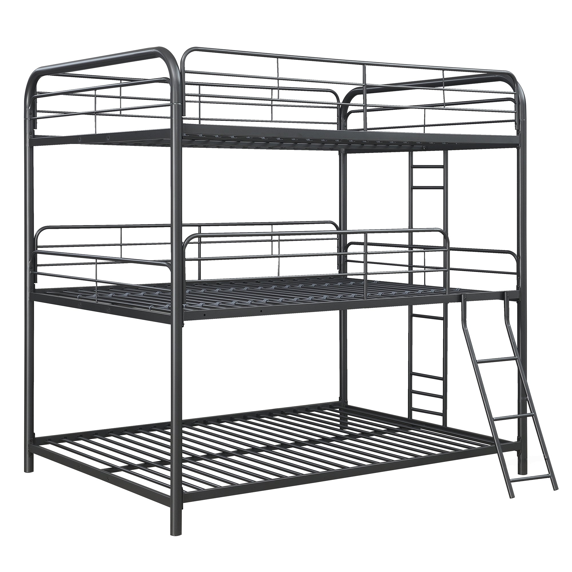 Furniture   Triple Bunk Bed, FULL/FULL/FULL, black Furniture   Triple Bunk Bed, FULL/FULL/FULL, black