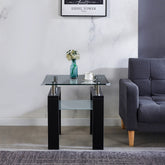 Clear Glass Top Side Table (24"x24"x24") – Modern End Table for Home Decor