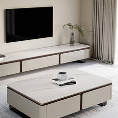Rectangular Coffee Table with Sintered Stone Top - Modern Design with Storage for Your LIvingroom faml-307