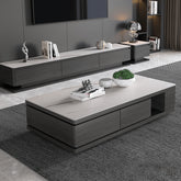 Modern Rectangular Coffee Table with Storage - Stylish Design with Marble Top for LIvingroom Decor faml-696