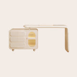 Stylish Beige Pine and Rubber Wood Table with Glass Top fbby-1375