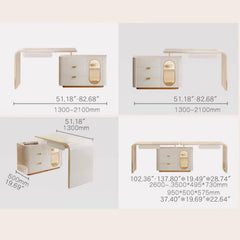 Modern Beige Laminated Wood Table with Glass Top - Stylish Home Furniture fbby-1376