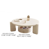 Round Laminated Wood Coffee Table in Beige with Drawer Storage - Modern Living Room Furniture fbby-1385