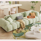 Creamy Faux Leather Sofa with Pine Wood Frame Modern Couch with Soft Foam Filling for LIving Room fbby-1386