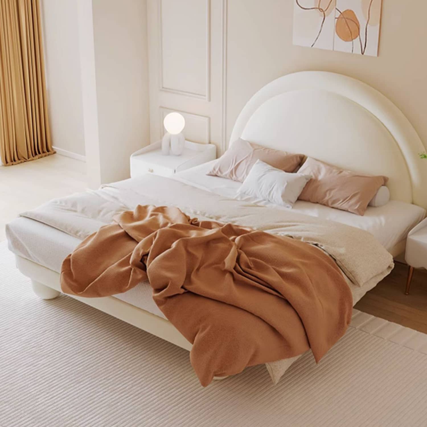 Elegant Beige Solid Pine Wood Bed - Durable & Stylish Addition to Your Bedroom fbby-1396 Elegant Beige Solid Pine Wood Bed - Durable & Stylish Addition to Your Bedroom fbby-1396