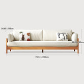 Modern Cherry Wood Sofa with Corduroy Cushions - Stylish 3-Seater Sofa for Living Room fcp-1281