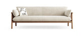 Modern Multi-Color Oak Wood Sofa with Faux Leather Cushions - Luxurious & Durable Design for Living Room fcp-1293