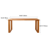 Modern Rectangular Cherry Wood Dining Table with Double Pedestals for 6 fcp-1302