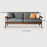 Minimalistic Ash Wood Sofa with Corduroy Cushions - Stylish Loveseat Design Armchair for Living Room fcp-1307