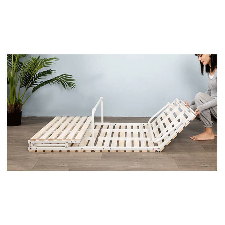Stylish White Paulownia Wood Bed Frame with Steel Accents - Elegant Natural Finish fcsnm-901 Stylish White Paulownia Wood Bed Frame with Steel Accents - Elegant Natural Finish fcsnm-901