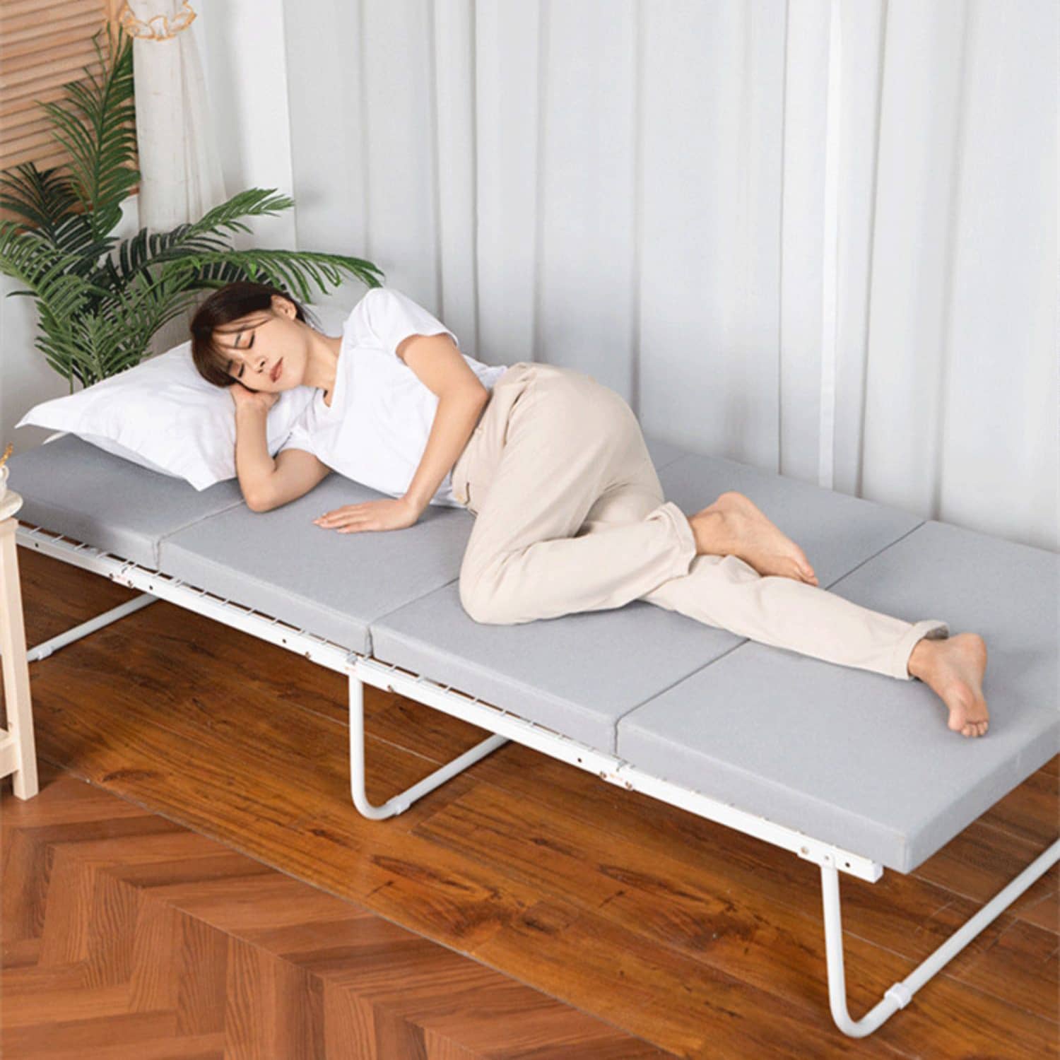 Stylish White Paulownia Wood Bed Frame with Steel Accents - Elegant Natural Finish fcsnm-901 Stylish White Paulownia Wood Bed Frame with Steel Accents - Elegant Natural Finish fcsnm-901