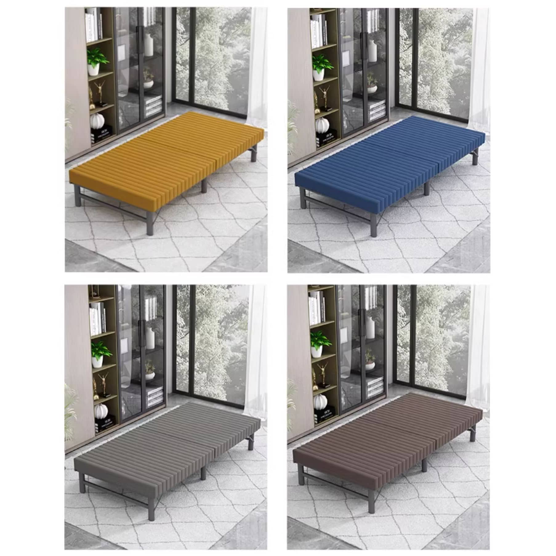 Modern Multi-Material Bed with Steel Frame and Comfortable Foam Layers fcsnm-905 Modern Multi-Material Bed with Steel Frame and Comfortable Foam Layers fcsnm-905