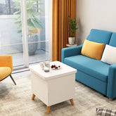 Multi-layer Oak Coffee Table with Adjustable Design and Brass Accents - FCX-2585