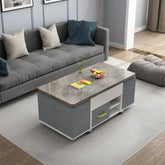 Modern Solid Wood Coffee Table with Leather Accents for Stylish Living Rooms - FCX-2588
